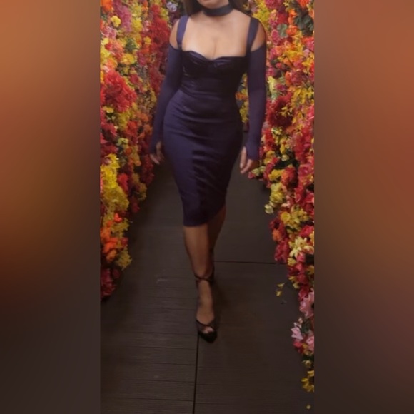 GRAPE CORSET MIDI DRESS - Picture 5 of 5